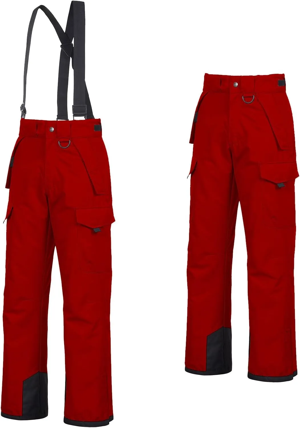 CREATMO US Men's Snow Pants Ski Bibs Waterproof Insulated Winter Snowboard Cargo