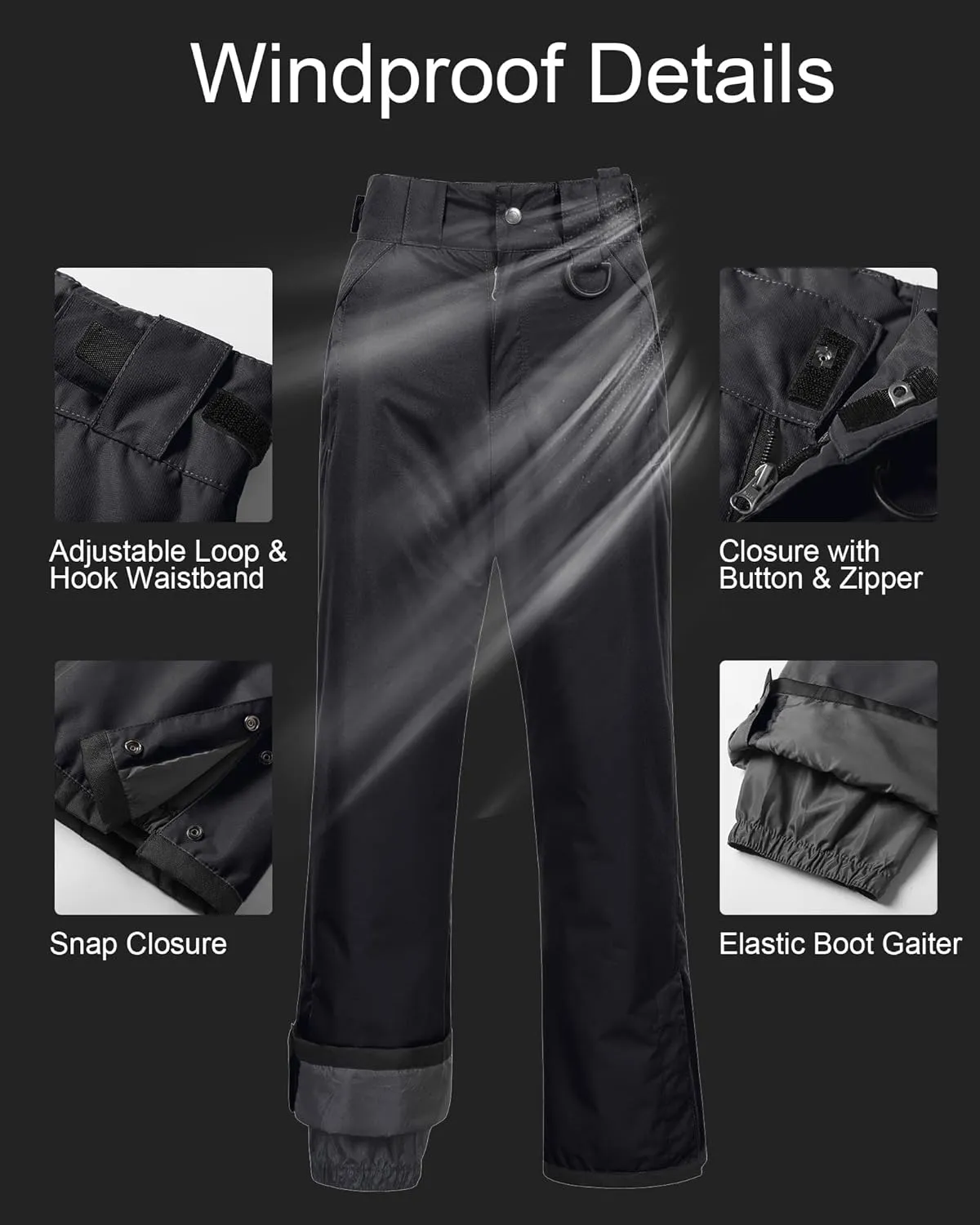 CREATMO US Women's Snow Pants Ski Bibs Waterproof Insulated Winter Snowboard
