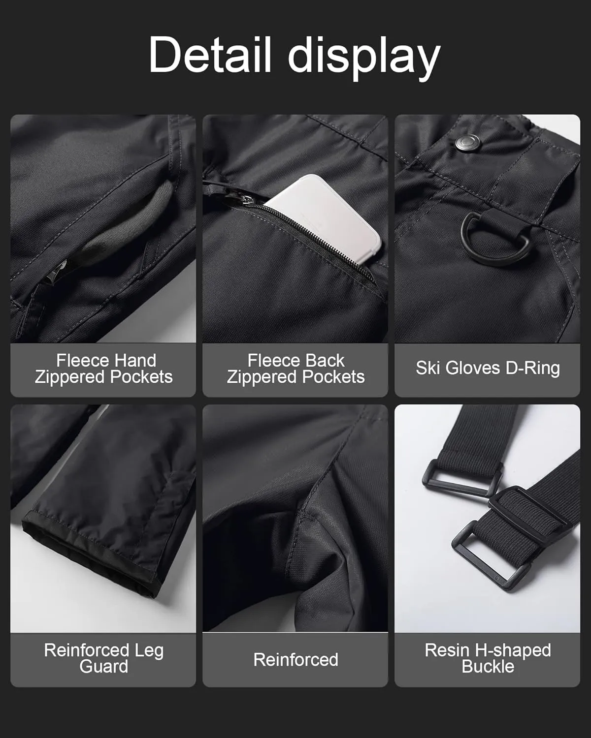 CREATMO US Women's Snow Pants Ski Bibs Waterproof Insulated Winter Snowboard