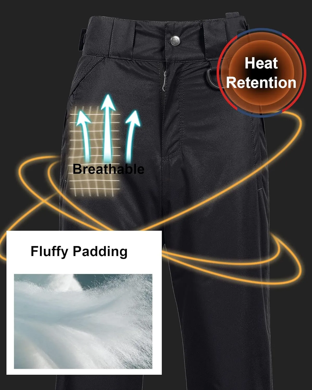 CREATMO US Women's Snow Pants Ski Bibs Waterproof Insulated Winter Snowboard