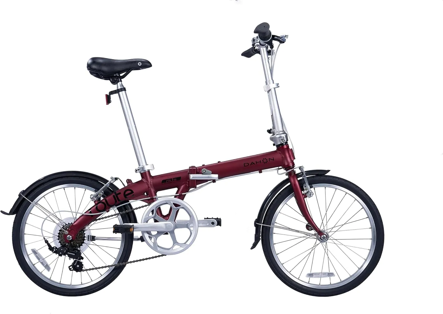 Dahon Route 20 inch Folding Bike for Adults, 7 Speed Drivertrain by Shimano, Aluminum Frame Foldable Bicycle with V Brake