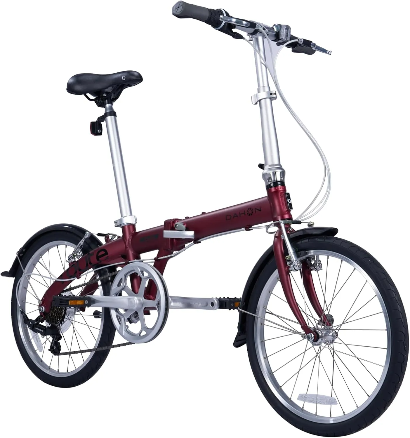 Dahon Route 20 inch Folding Bike for Adults, 7 Speed Drivertrain by Shimano, Aluminum Frame Foldable Bicycle with V Brake