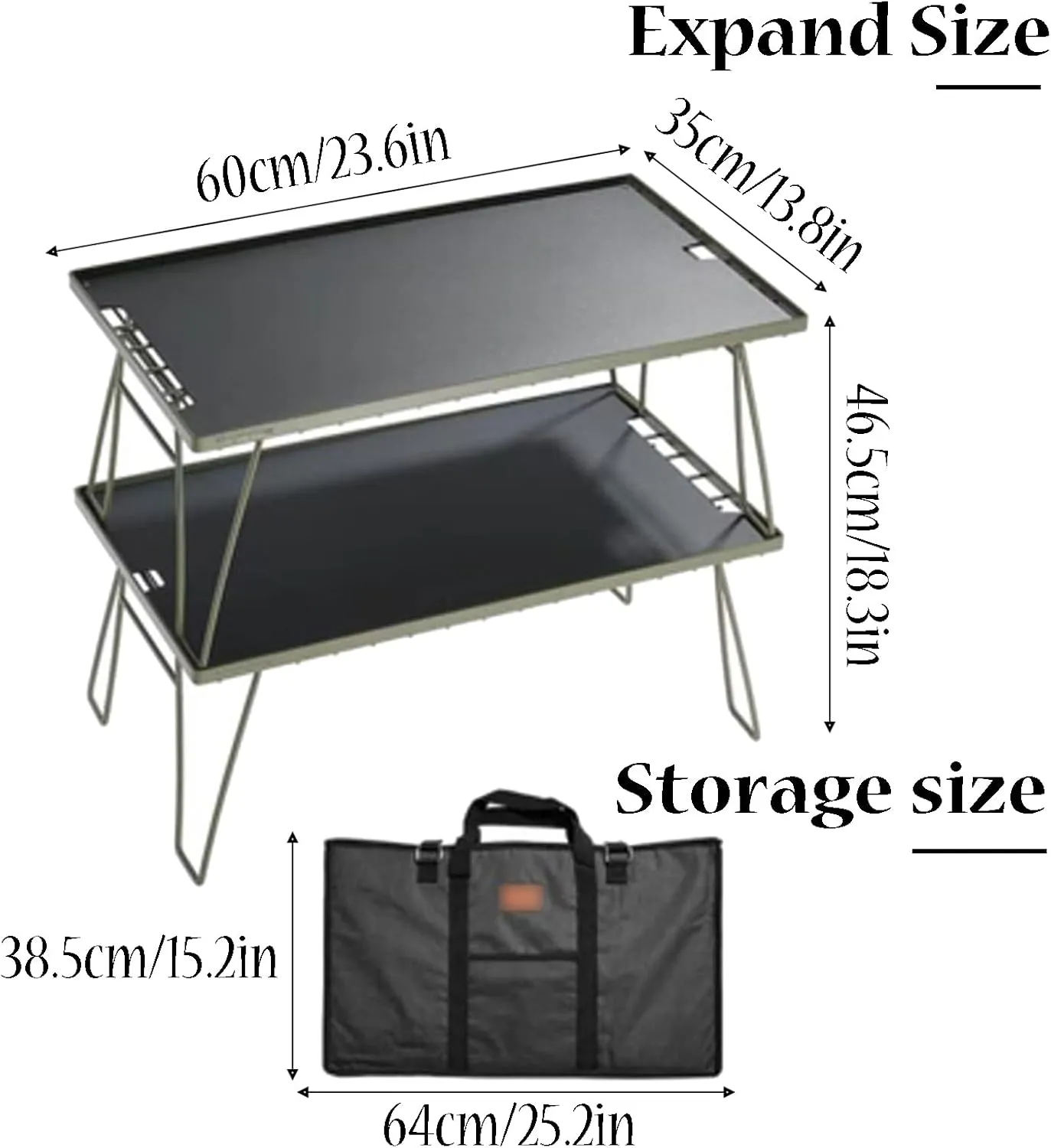 Double Layer Camping Table Aluminum Alloy Picnic Table Grid   Aluminum Plate Camping Table Outdoor Storage Rack for Camp