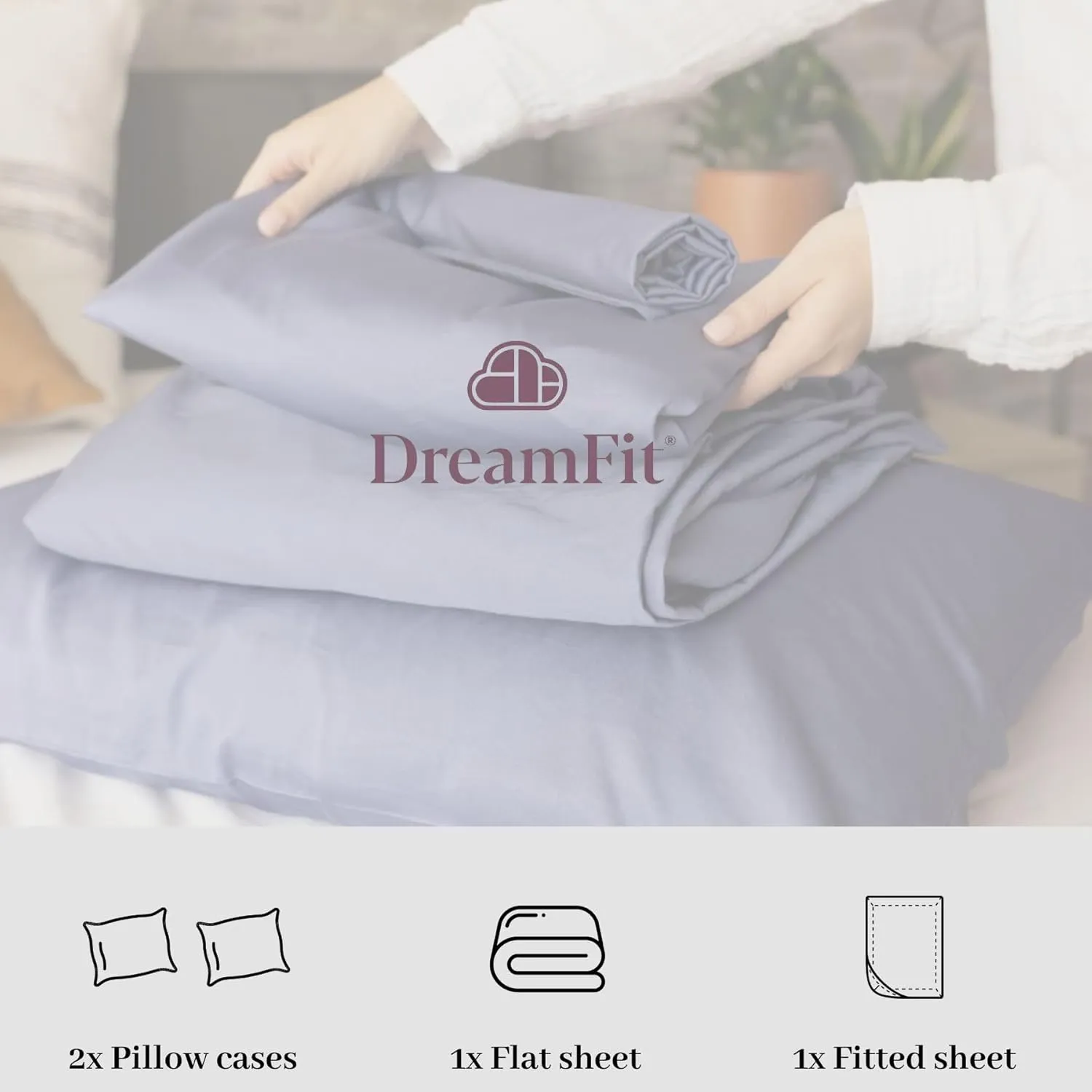 DreamFit DreamChill Cooling Bamboo Viscose Sheets For Hot Sleepers With Elastic Corner Straps 20 inch Extra Deep Pocket Breathable Silky Soft 100% Crafted in USA Queen Sheet Set Sage