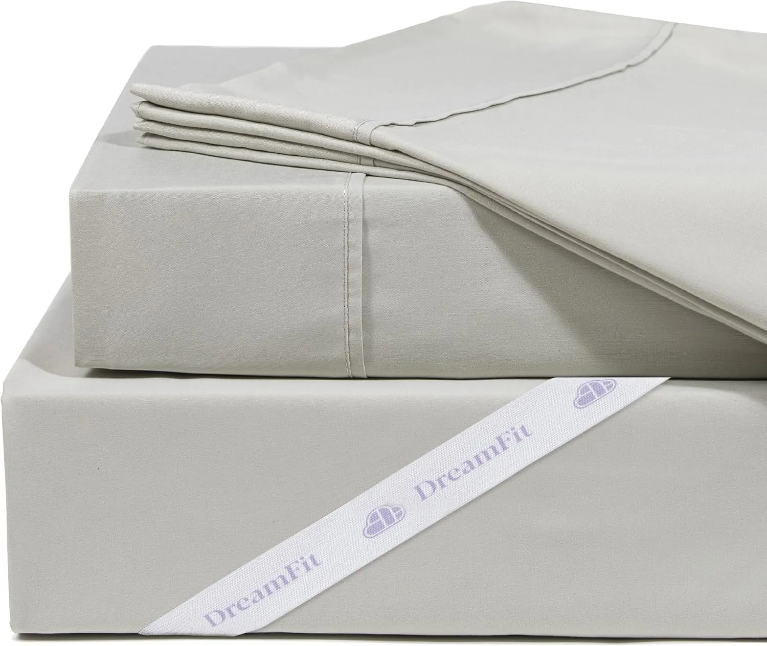 DreamFit DreamChill Cooling Bamboo Viscose Sheets For Hot Sleepers With Elastic Corner Straps 20 inch Extra Deep Pocket Breathable Silky Soft 100% Crafted in USA Queen Sheet Set Sage