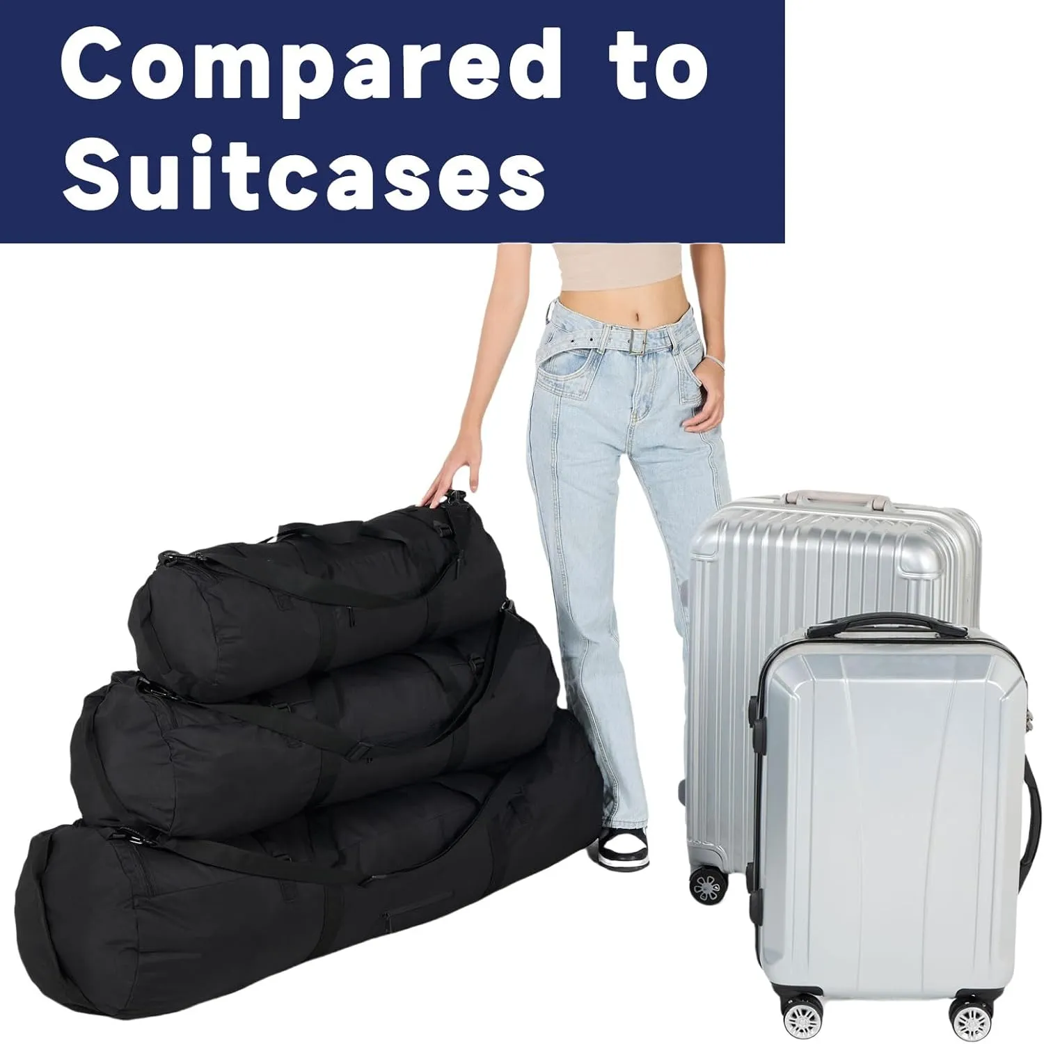 Duffel Bag 30L/50L/90L Extra Large Luggage Duffle for Travel Sport and Camping with Shoulder Strap