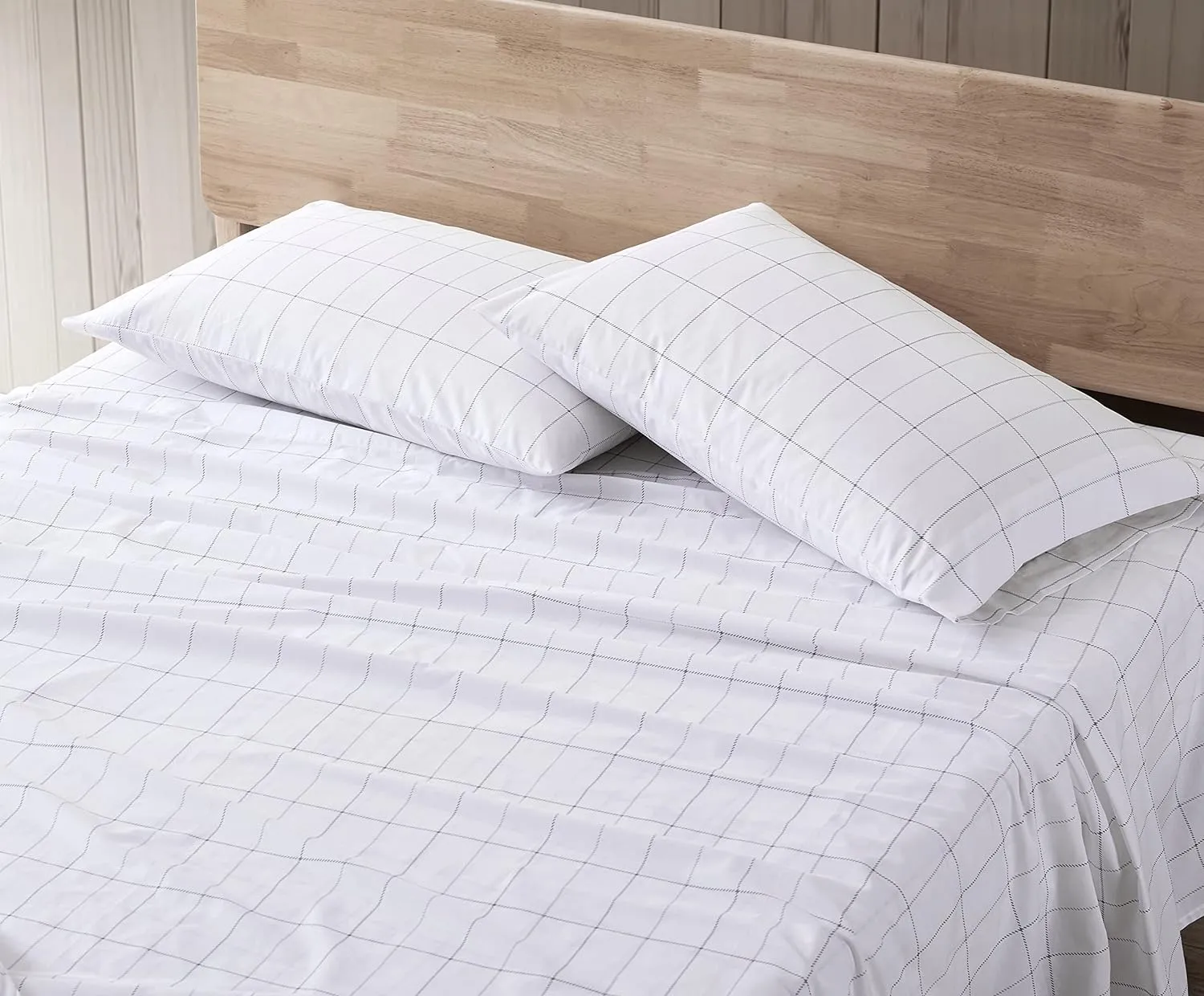 Eddie Bauer - Queen Sheets, Cotton Percale Bedding Set, Crisp & Cool Home Decor (Northern Plaid Grey, Queen)