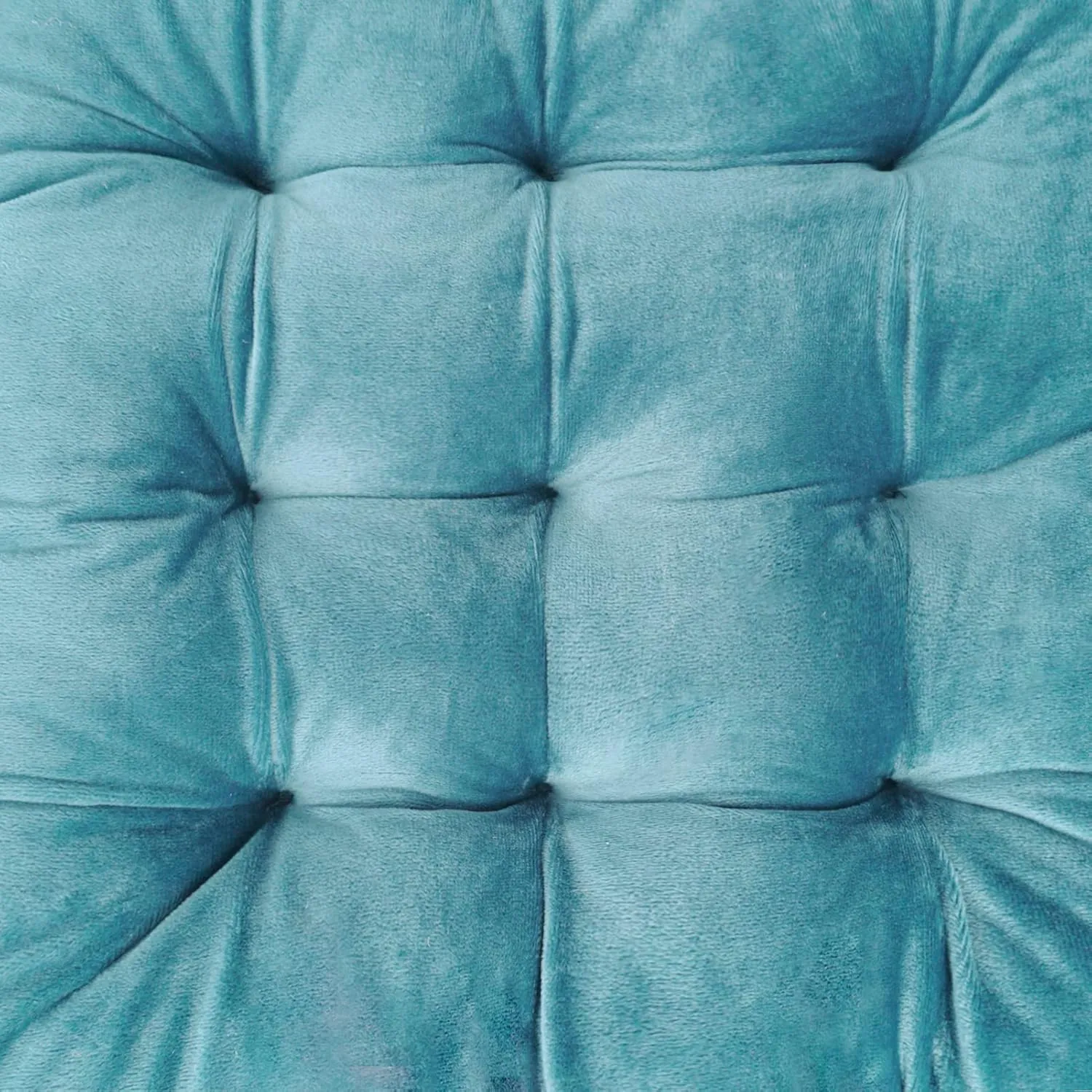 ELFJOY 4 Pack Chair Cushions for Dining Chairs Chair Pads Cushion for Kitchen Office Tufted Square Seat Cushion with Ties (16" Blue Velvet)