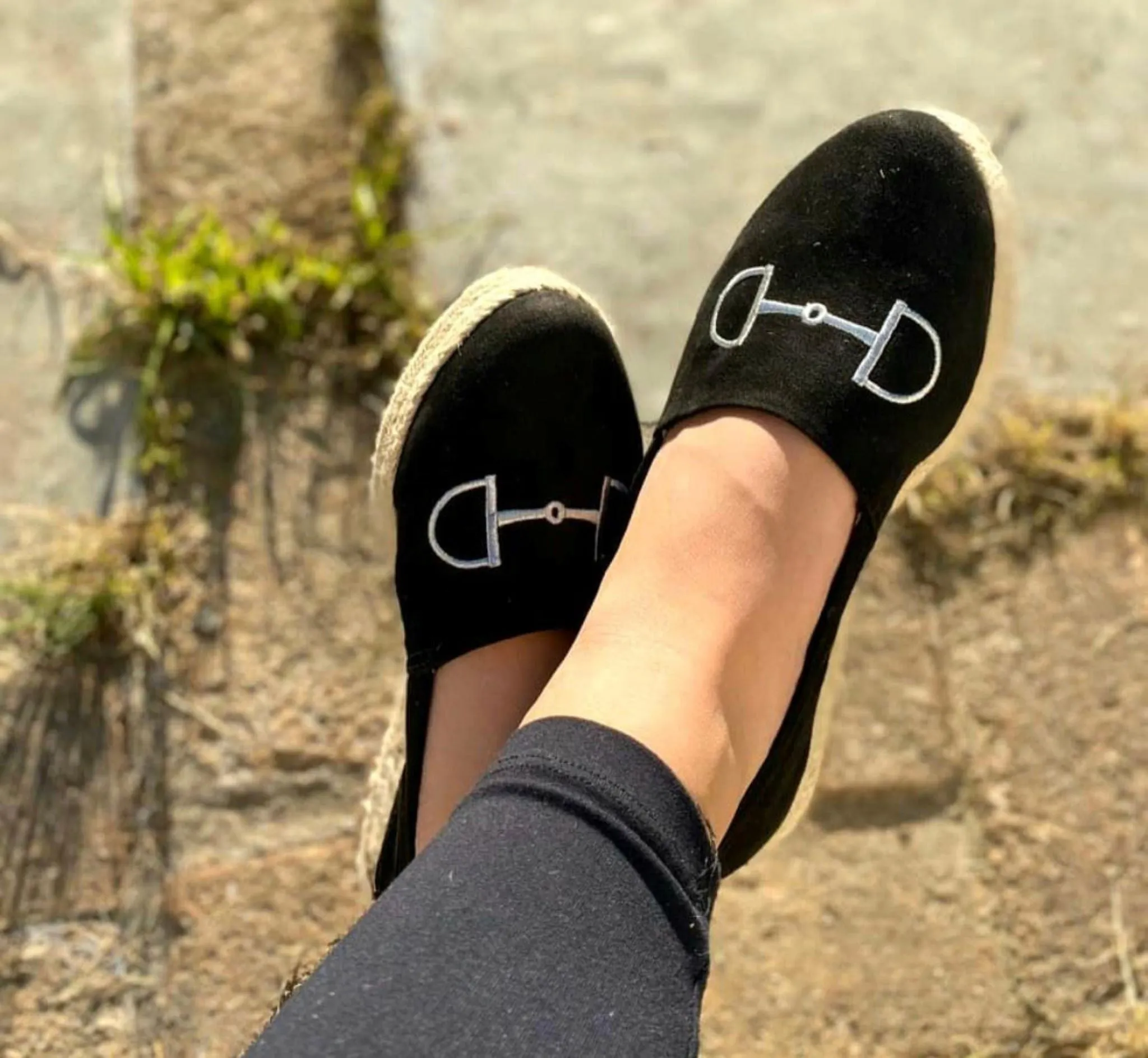Equine Women's Loafer - Black with Silver Bit