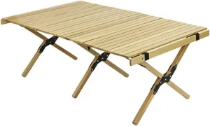 esmen Outdoor Folding Camping Table,Portable Solid Wood Table,Camping Barbecue Picnic Folding Table for Beach, Camping, Picnic, Travel