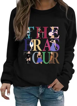 EVELUST Women Country Concert Sweatshirt - Music Festival Graphic Tee Warm World Tour Outfit Thickened Casual Fan Lover Top(Black,S,11461e)