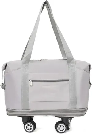 Expandable Rolling Duffel Bag with Wheels - Collapsible Travel Bag for Airline & Road Trips | Foldable Weekender Bag with 360° Spinner Wheels for Men & Women(Gray)