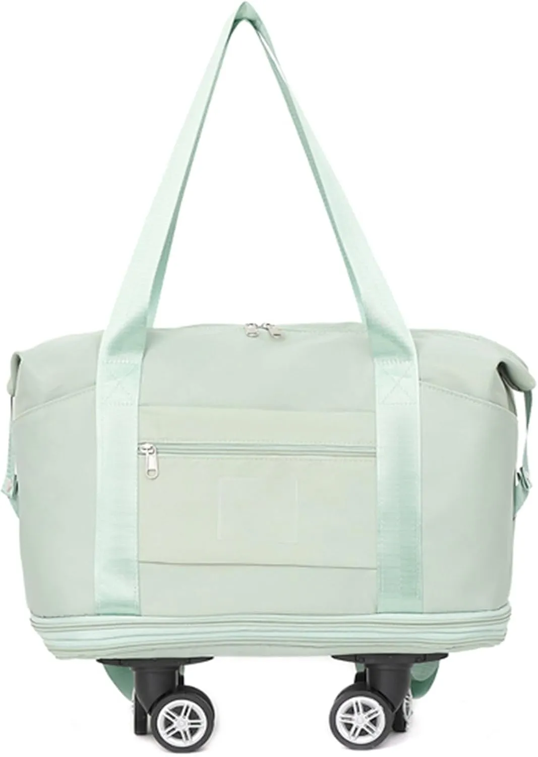 Expandable Rolling Duffel Bag with Wheels - Collapsible Travel Bag for Airline & Road Trips | Foldable Weekender Bag with 360° Spinner Wheels for Men & Women(Green)