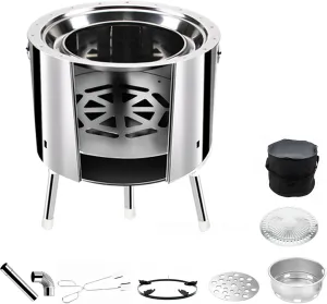 Foldable Camping Firewood Stove,Portable Wood Burning Stoves,Heating Burnerle Stove for Outdoor Camp Cooking