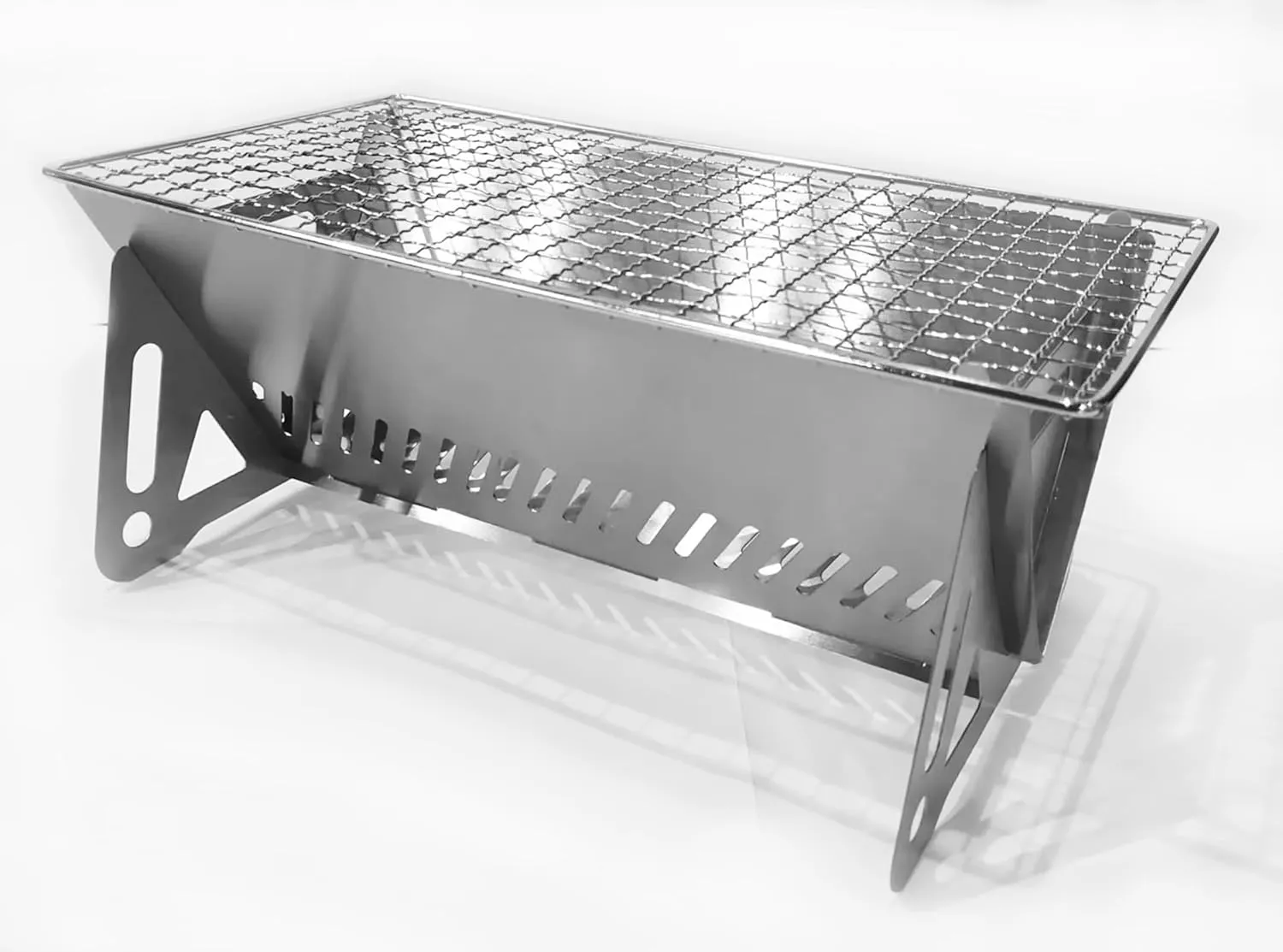 Foldable Stainless Steel Charcoal Barbecue Grill, Portable Backpack Stove, for Outdoor Kitchen, Firewood Camping Stove, Hiking ，Brewing Tea Around The Fire, Backyard Cooking