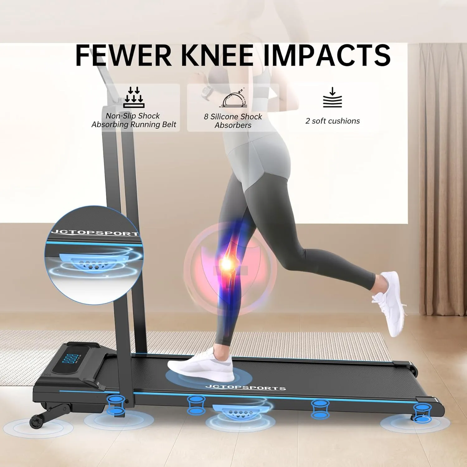 Foldable Walking Pad 2 in 1 Portable Treadmill for Home, 2.5HP Under Desk Treadmill, Remote Control Walking Pad Max Speed 3.8 MPH, Max Weight 300 lbs, Incline, Compact, LED Display