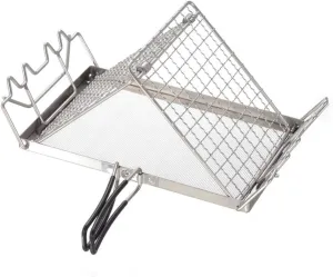 Folding Camp Stove Toaster Stainless Steel Bread Toaster Rack for Camping Backpacking Picnic