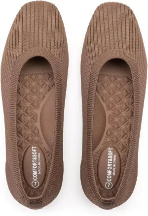 Frank Mully Women's Flats Square Toe Flats Comfortable Slip on Washable Ballet Flats Shoes for Women Dressy Work