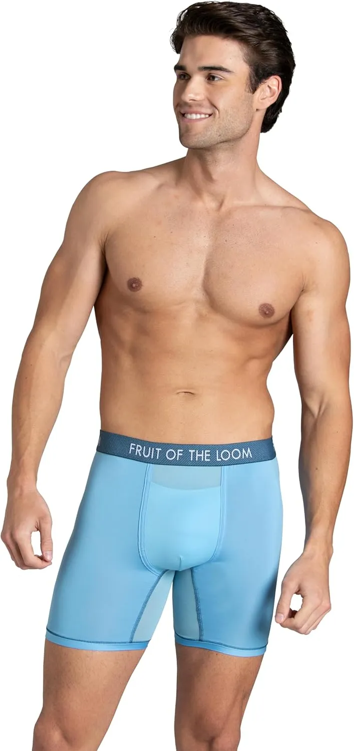 Fruit of the Loom Men's Getaway Boxer Briefs, Lightweight Breathable Fabric, Quick Dry & Odor Control