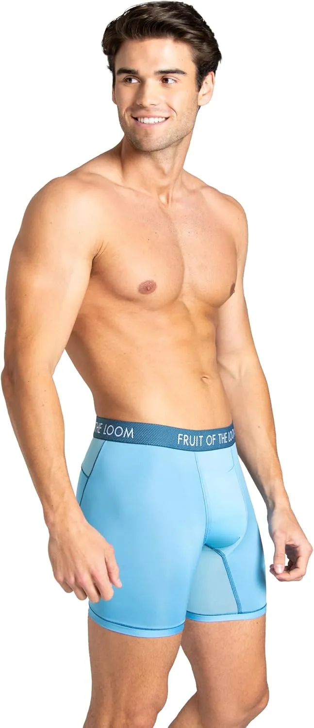 Fruit of the Loom Men's Getaway Boxer Briefs, Lightweight Breathable Fabric, Quick Dry & Odor Control