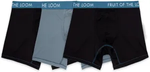 Fruit of the Loom Men's Getaway Boxer Briefs, Lightweight Breathable Fabric, Quick Dry & Odor Control