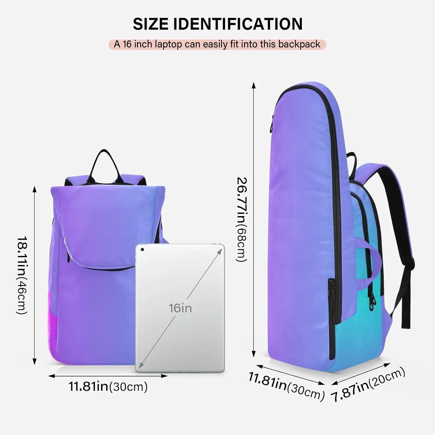 GAIGEO Teal Turquoise Glitter Sparkle Racket Bag, Multilayer Design Pickle Ball Bag, Sports and Daily Use