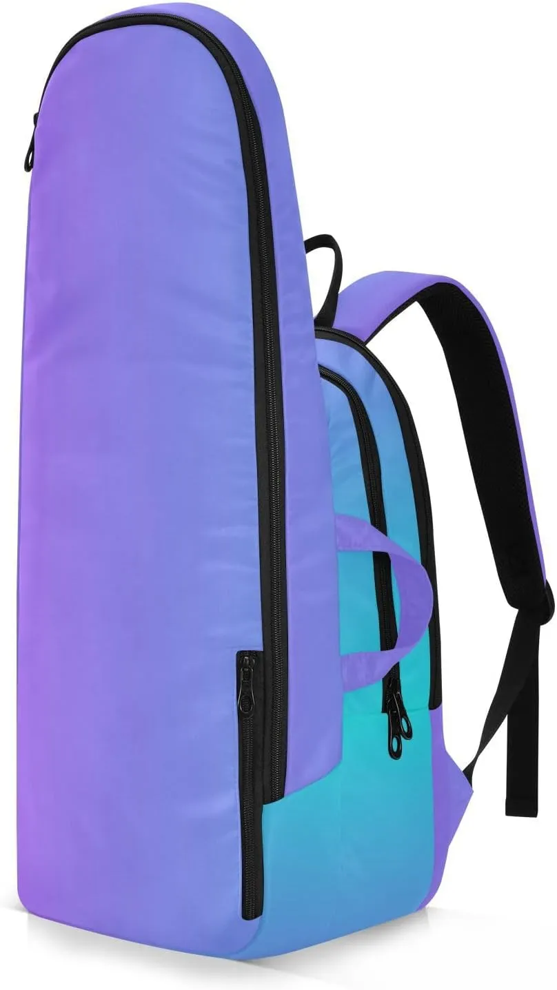GAIGEO Teal Turquoise Glitter Sparkle Racket Bag, Multilayer Design Pickle Ball Bag, Sports and Daily Use