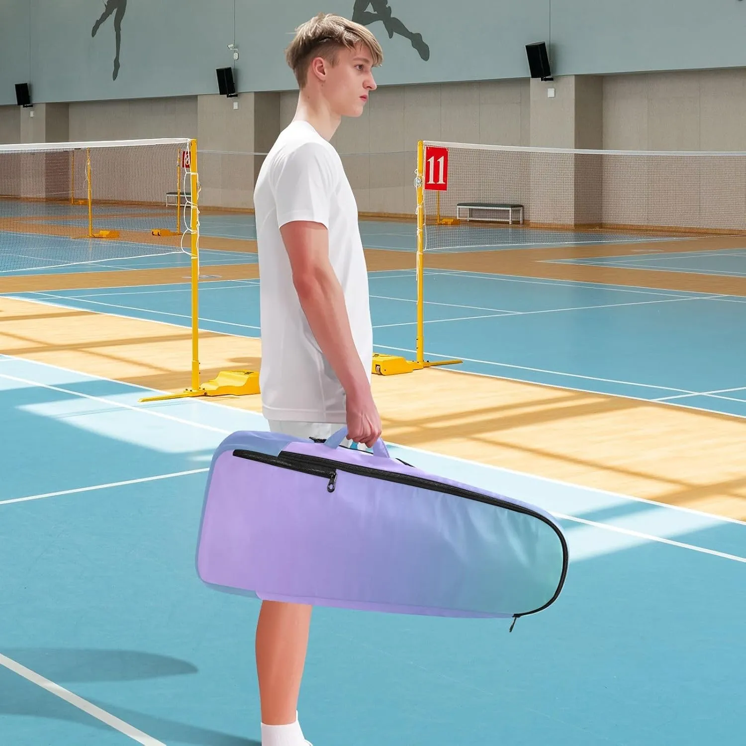 GAIGEO White Polka Dots Blue Pickleball Backpack, Large Capacity Pickleball Caddy, Various Storage Methods