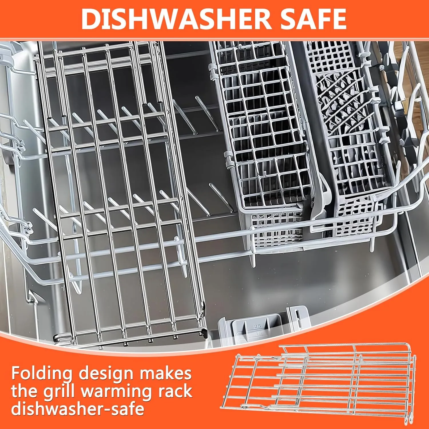 Genesis II Grill Rack for Weber Genesis II 300 Series, Grill Parts for Weber Genesis ii E-310, II E-315, II E330, II E335, II S310, II S335 Grills, Foldable Stainless Steel Replacement Parts for 66044
