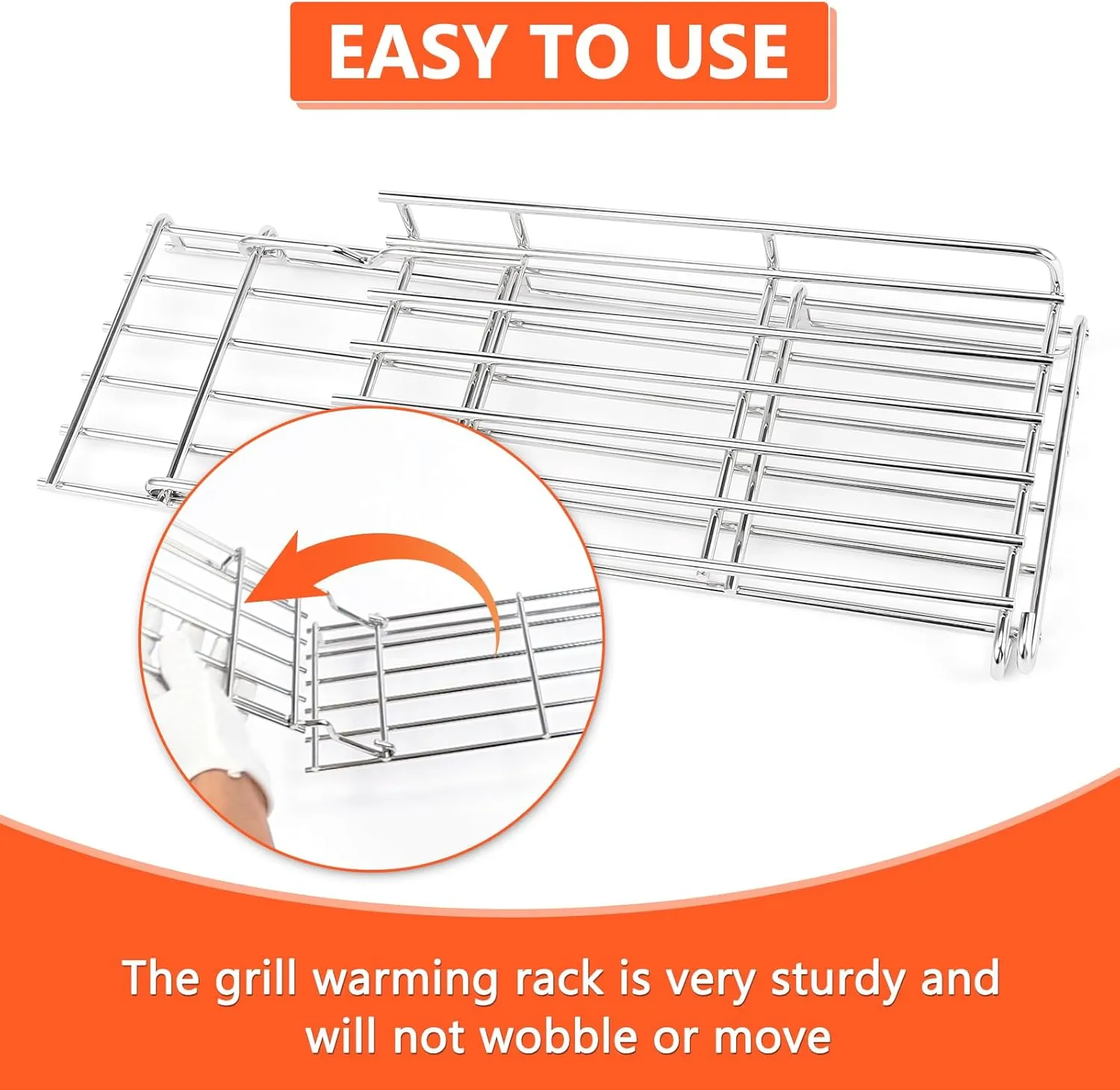 Genesis II Grill Rack for Weber Genesis II 300 Series, Grill Parts for Weber Genesis ii E-310, II E-315, II E330, II E335, II S310, II S335 Grills, Foldable Stainless Steel Replacement Parts for 66044