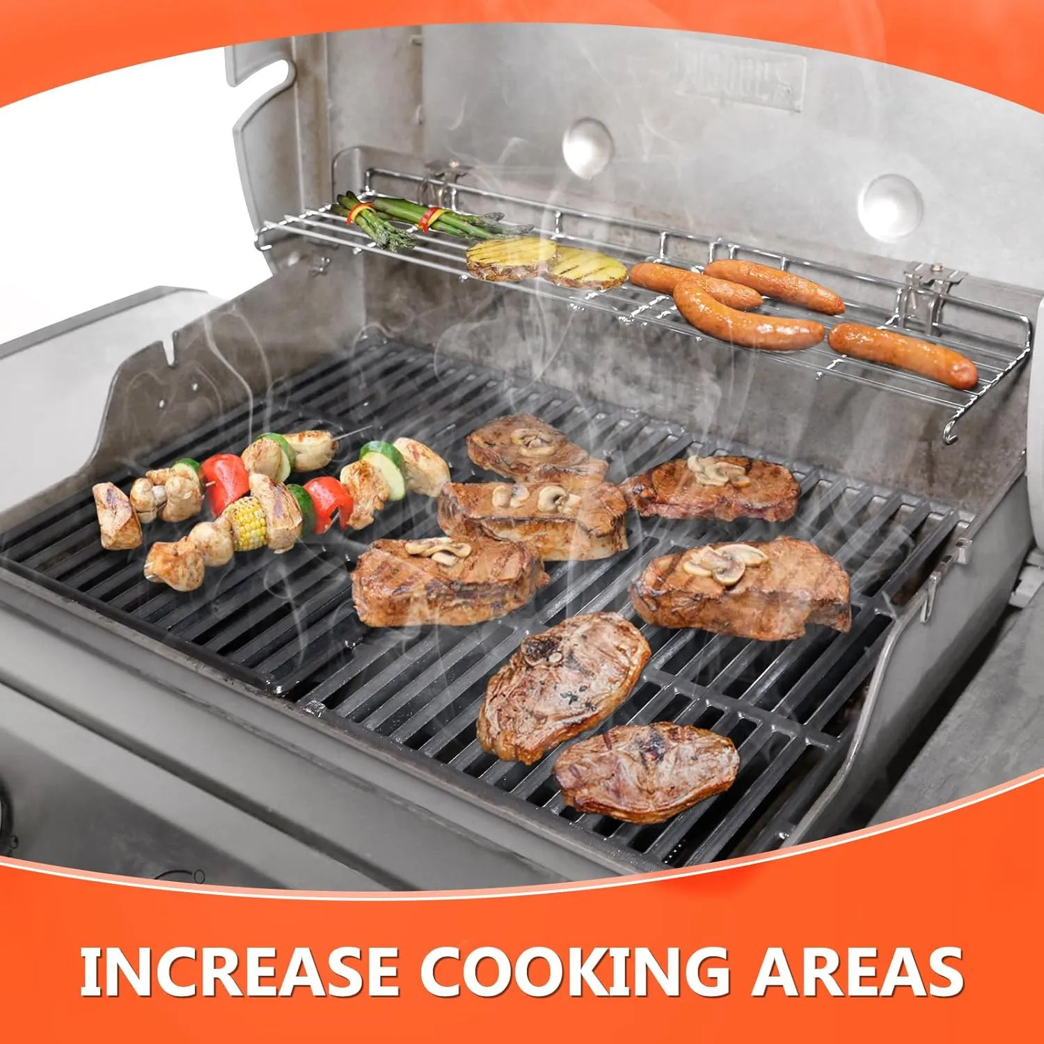 Genesis II Grill Rack for Weber Genesis II 300 Series, Grill Parts for Weber Genesis ii E-310, II E-315, II E330, II E335, II S310, II S335 Grills, Foldable Stainless Steel Replacement Parts for 66044