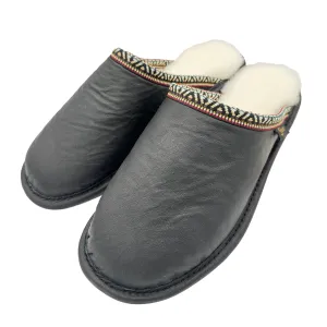 Genuine Sheepskin Mule With Native Braiding