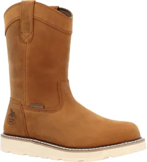 Georgia Boot Core 37 Wedge 10" Steel Toe Waterproof Pull-On Work Boot, Barracuda Gold, Size 11.5(M)