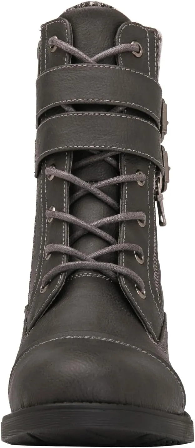 GLOBALWIN 1903 Women's Fashion Low Heels Lace Up Ankle Boots Combat Boots For Women