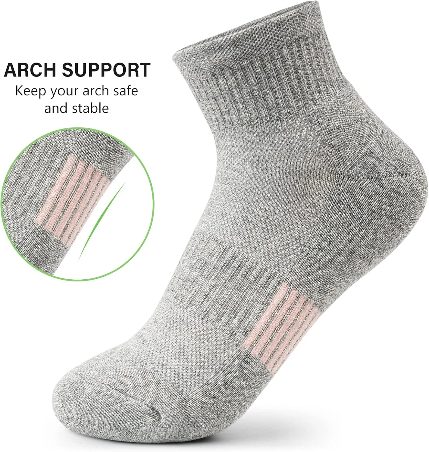 Gonii Ankle Socks Womens Athletic Thick Cushioned Running Hiking Low Cut 5-Pairs