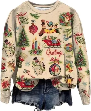 GREFLYING Christmas Movies Watching Shirt Sweatshirt Xmas Women Off Shoulder Sweatshirt Sexy Long Sleeve Pullover Tops