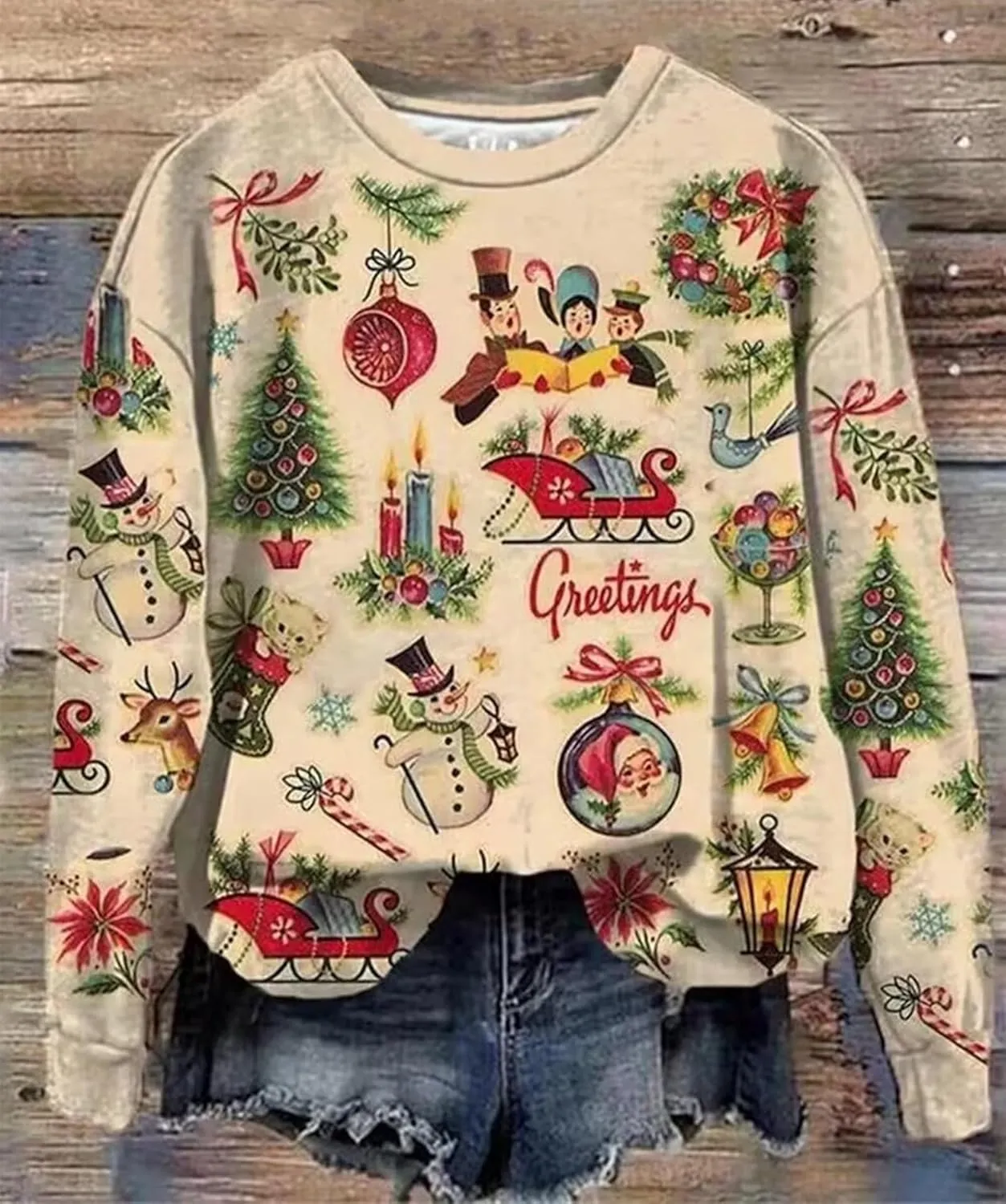 GREFLYING Christmas Movies Watching Shirt Sweatshirt Xmas Women Off Shoulder Sweatshirt Sexy Long Sleeve Pullover Tops
