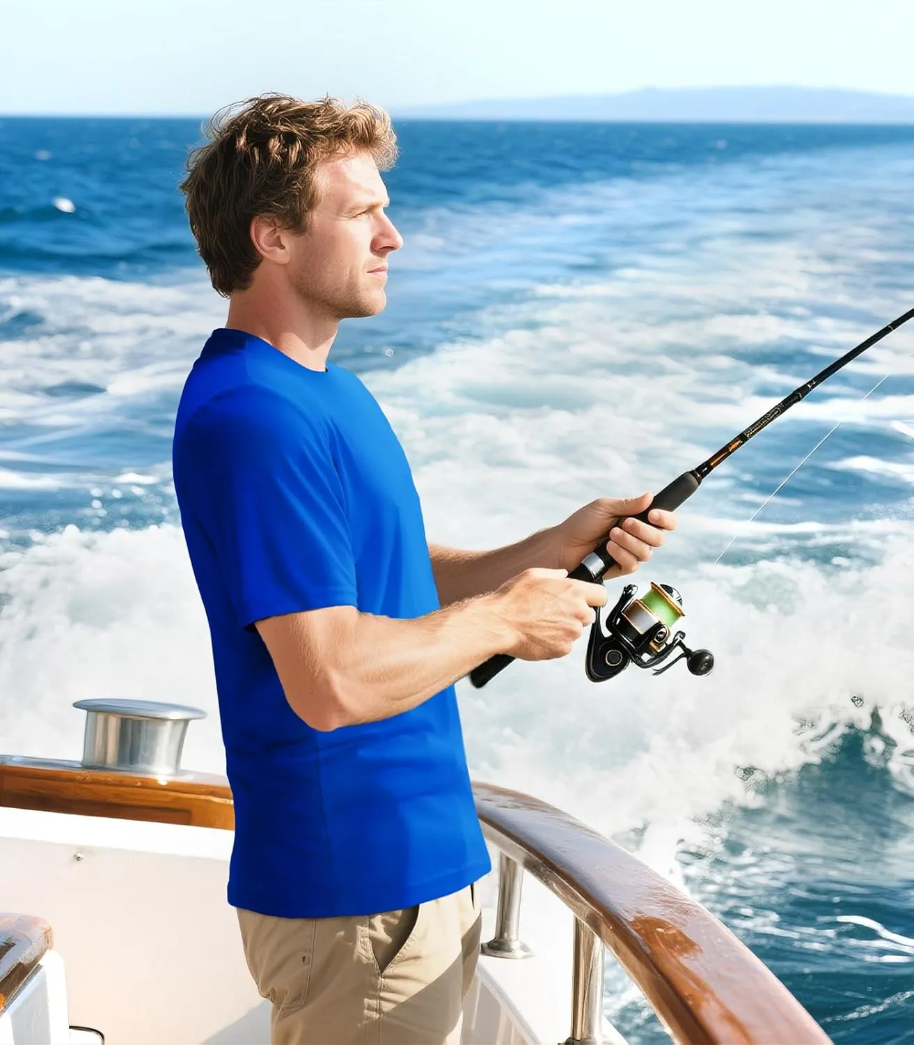 Haimont Men's UPF 50  Sun Protection Fishing Shirts Short Sleeve Quick Dry Swim T-Shirt UV Workout Athletic Tee Shirt