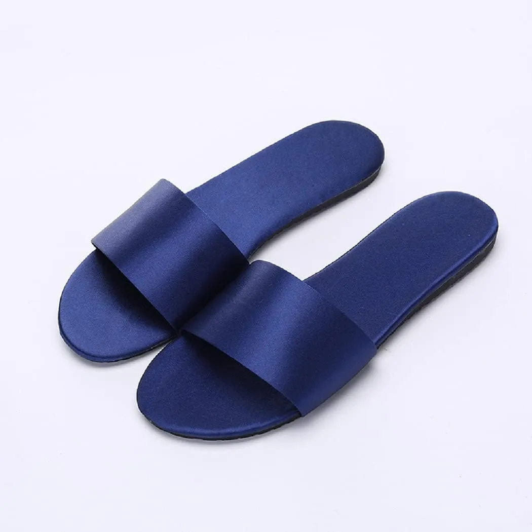 HANDKEI Women's Home Slippers Summer Satin Indoor Breathable Flat Sandals Slippers