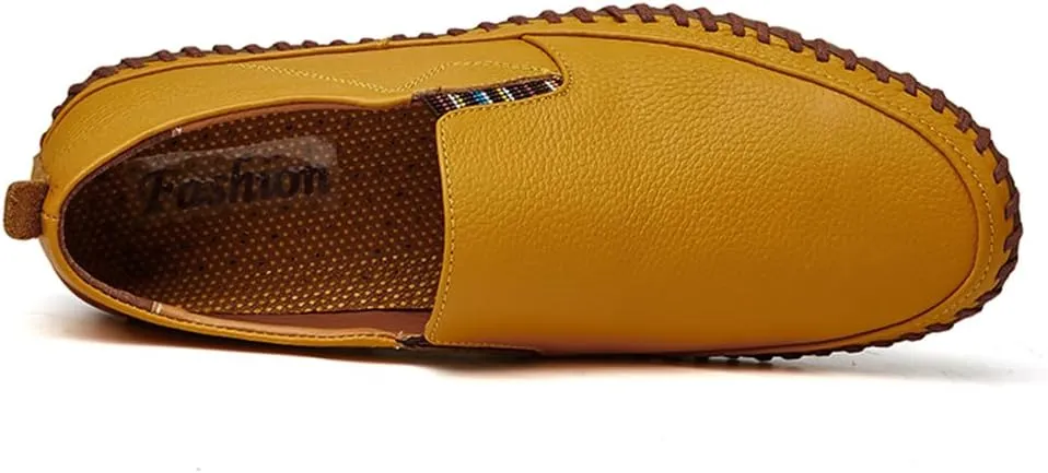 Handmade Leather Men's Loafers Moccasin Driving Shoes Slip on Soft Flats Shoes Men's Casual Shoes