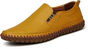 Handmade Leather Men's Loafers Moccasin Driving Shoes Slip on Soft Flats Shoes Men's Casual Shoes