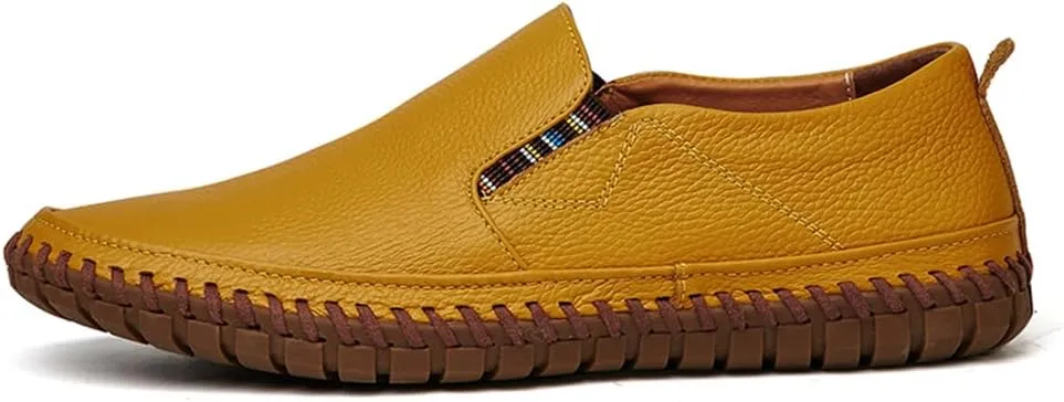 Handmade Leather Men's Loafers Moccasin Driving Shoes Slip on Soft Flats Shoes Men's Casual Shoes