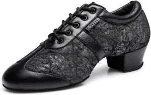 HIPPOSEUS Women's Professional Latin Dance Practice Shoes Closed Toe Competition Training Dance Shoes Indoor,Model 2213