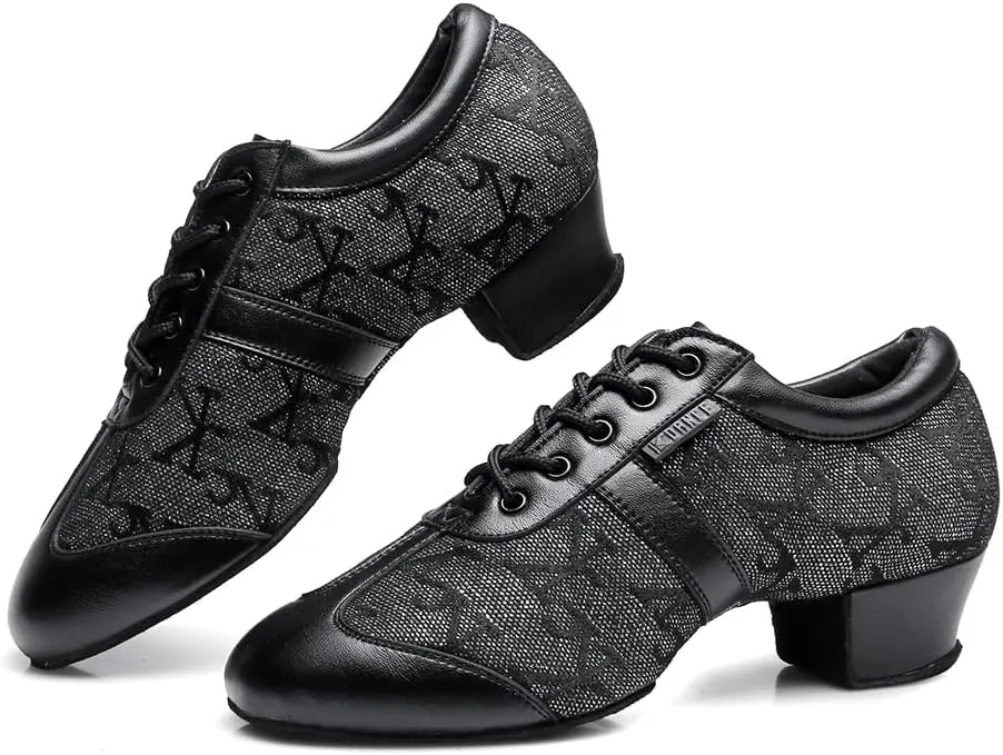 HIPPOSEUS Women's Professional Latin Dance Practice Shoes Closed Toe Competition Training Dance Shoes Indoor,Model 2213