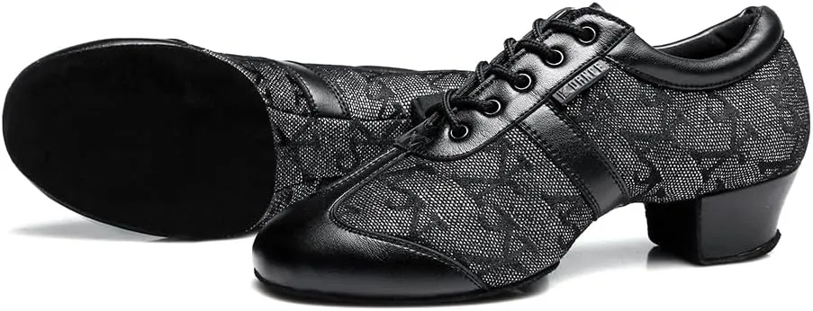 HIPPOSEUS Women's Professional Latin Dance Practice Shoes Closed Toe Competition Training Dance Shoes Indoor,Model 2213