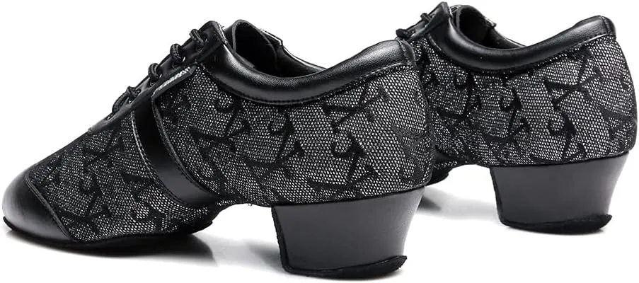 HIPPOSEUS Women's Professional Latin Dance Practice Shoes Closed Toe Competition Training Dance Shoes Indoor,Model 2213
