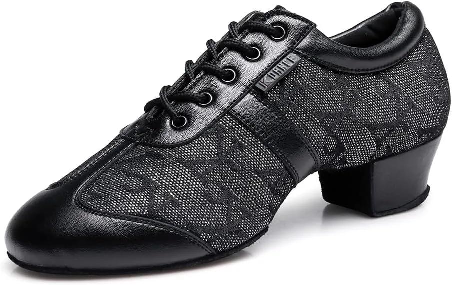 HIPPOSEUS Women's Professional Latin Dance Practice Shoes Closed Toe Competition Training Dance Shoes Indoor,Model 2213