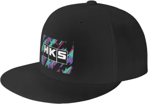 Hks Japanese Aftermarked Car Parts Hats for Men Flat Bill Fitted Caps Hiphop Rap Adjustable Baseball Trucker Dad Hat