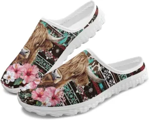 Howilath Mesh Mule Tennis Shoes for Women with Soft EVA Sole Fashion Backless Slip on Sneakers Lightweight Walking Shoes US 6-13.5