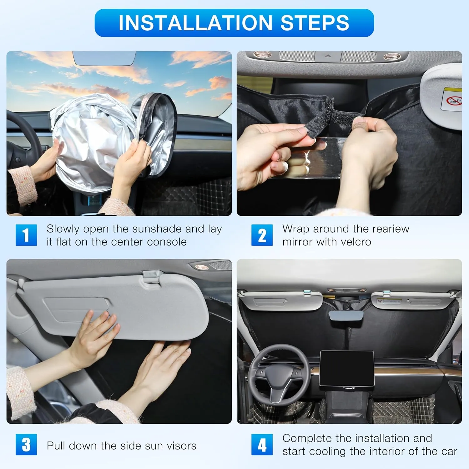 INSAUTO Foldable Windshield Sun Shade for Subaru Forester 2019-2025, Heat & UV Protection Car Sunshade with Storage Bag, Keep Interior Cool & Easy Installation